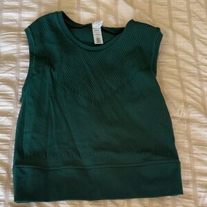 Athleta Forest Green Sleeveless Knit Crop Top